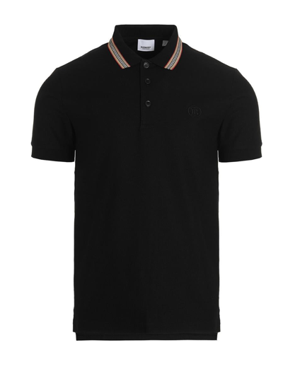 Shop Burberry 'pierson' Polo Shirt In Black