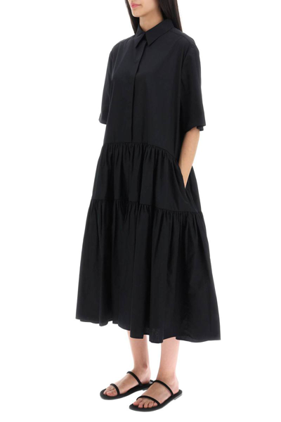 Shop Cecilie Bahnsen 'primrose' Chemisier Dress In Popeline In Black