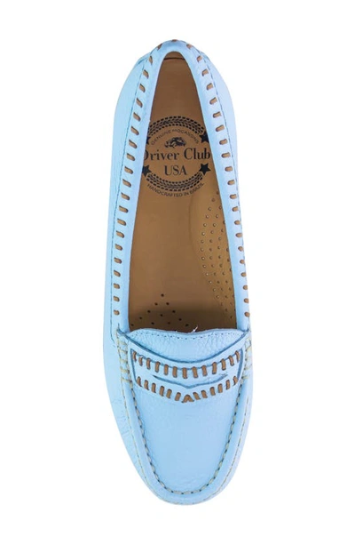 Shop Driver Club Usa Maple Ave Penny Loafer In Baby Blue Tumbled