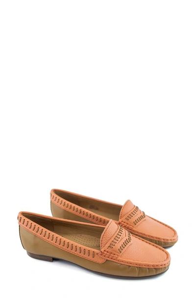 Shop Driver Club Usa Maple Ave Penny Loafer In Salmon Napa Soft