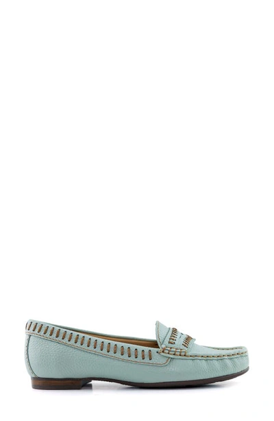 Shop Driver Club Usa Maple Ave Penny Loafer In Aqua Tumbled/ Contrast Stitch