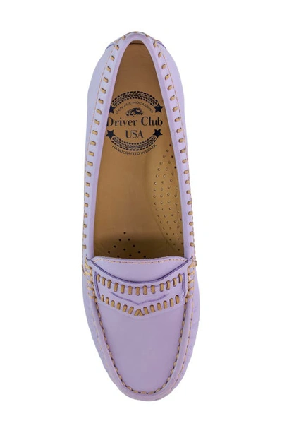 Shop Driver Club Usa Maple Ave Penny Loafer In Lilac Napa Soft/ Contrast