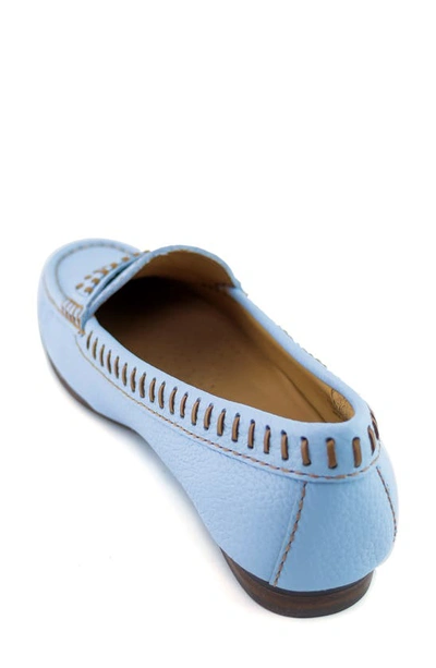 Shop Driver Club Usa Maple Ave Penny Loafer In Baby Blue Tumbled/ Contrast
