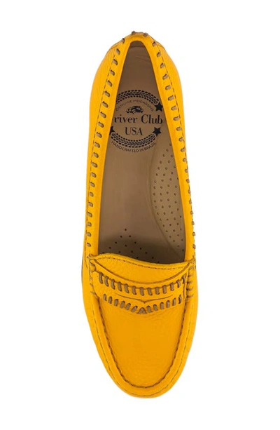 Shop Driver Club Usa Maple Ave Penny Loafer In Cheddar Tumbled/ Contrast