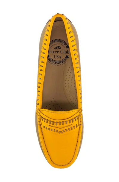 Shop Driver Club Usa Maple Ave Penny Loafer In Cheddar Napa Soft/ Contrast