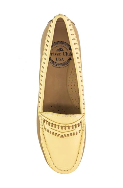 Shop Driver Club Usa Maple Ave Penny Loafer In Yellow Napa Soft