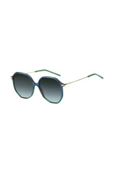 Shop Hugo Boss Tubular-temple Sunglasses With Blue-green Frames Women's Eyewear In Assorted-pre-pack