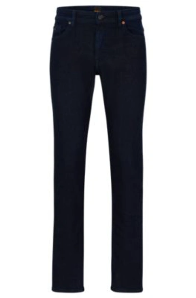 Shop Hugo Boss Slim-fit Jeans In Blue Comfort-stretch Denim In Dark Blue