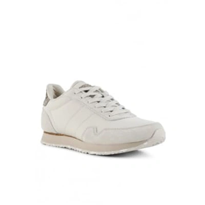 Shop Woden Nora 111 Leather Trainer In Oat Meal
