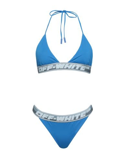 Shop Off-white Woman Bikini Bright Blue Size 6 Polyester, Elastane