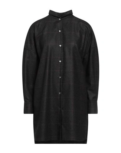 Aspesi Woman Shirt Charcoal Size Xs Virgin Wool, Acrylic, Polyamide, Cashmere In Grey