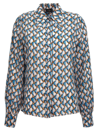 Shop Etro All-over Print Shirt In Light Blue