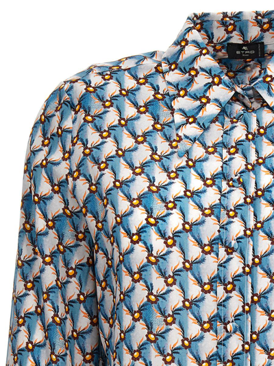 Shop Etro All-over Print Shirt In Light Blue
