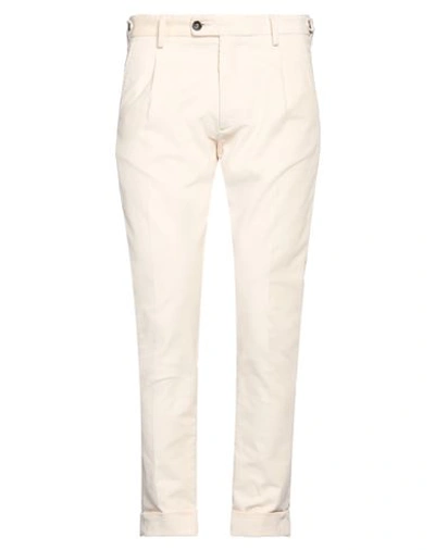 Shop Messagerie Man Pants Ivory Size 32 Cotton, Elastane In White