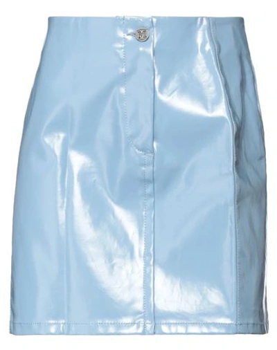 M Missoni Woman Mini Skirt Light Blue Size 4 Cotton, Elastane In Blue