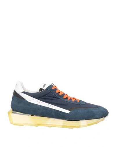 Rubber Soul Man Sneakers Midnight Blue Size 12 Soft Leather, Textile Fibers In Blue