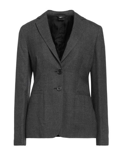 Shop Aspesi Woman Blazer Lead Size 8 Wool In Grey