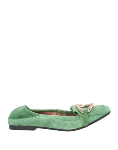 Shop Carmens Woman Loafers Green Size 8 Soft Leather