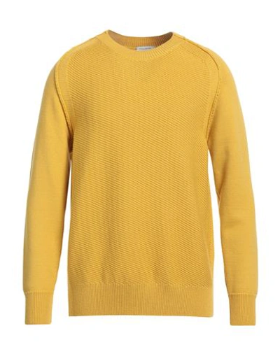 Shop Paolo Pecora Man Sweater Ocher Size M Virgin Wool In Yellow
