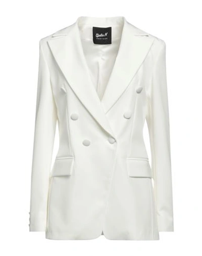 Shop Giulia N Woman Suit Jacket White Size S Polyester, Elastane