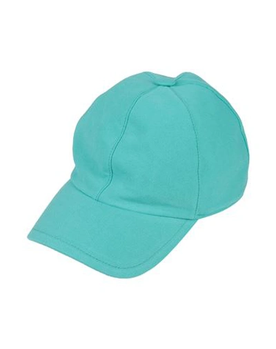 Shop Fedeli Man Hat Turquoise Size L Cotton In Blue