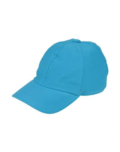 Shop Fedeli Man Hat Azure Size Xl Cotton In Blue