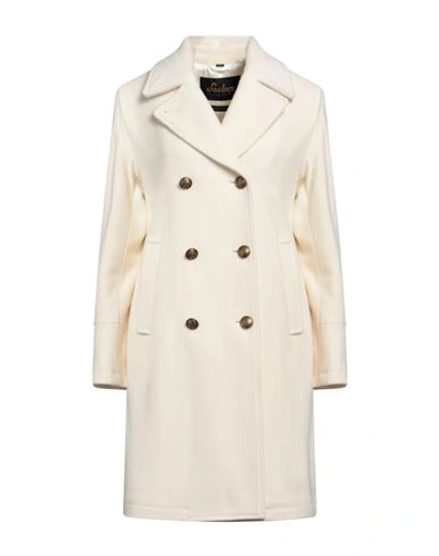 Shop Sealup Woman Coat Cream Size 10 Virgin Wool, Polyester In White