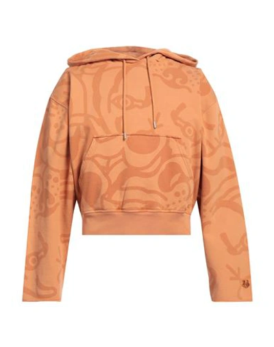 Shop Kenzo Man Sweatshirt Orange Size Xs Cotton, Elastane