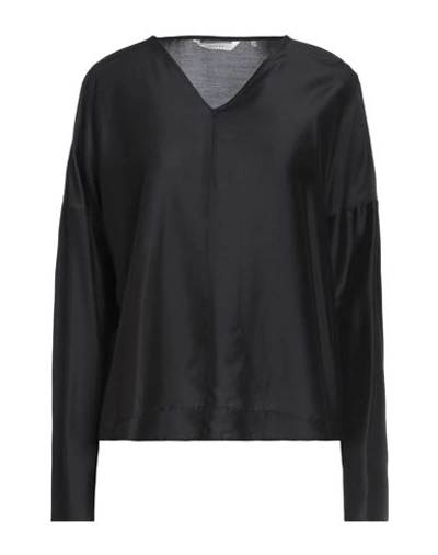 Shop Xacus Woman Top Black Size 8 Viscose, Silk