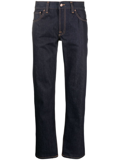 Shop Nudie Jeans Gritty Jackson Straight-leg Jeans In Blue