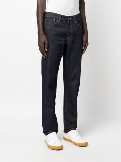 Shop Nudie Jeans Gritty Jackson Straight-leg Jeans In Blue