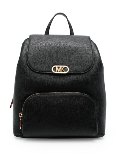 Shop Michael Michael Kors Logo-plaque Leather Backpack In Black