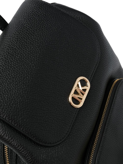 Shop Michael Michael Kors Logo-plaque Leather Backpack In Black