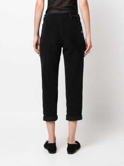 Dondup Koons Button-fly Cropped Trousers In Black