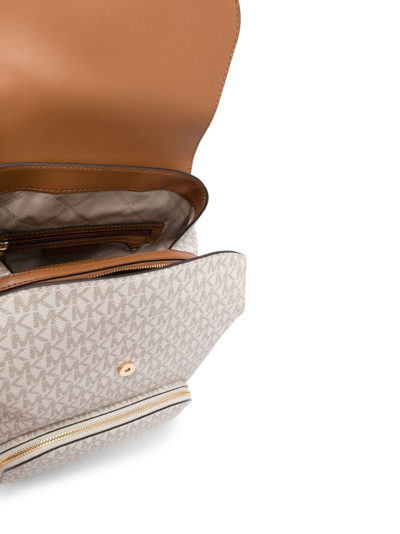 Michael Michael Kors Monogram-pattern Logo-buckle Backpack In Neutrals