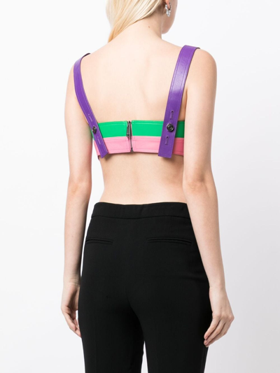 Shop Area Butterfly Cut-out Leather Top In Purple