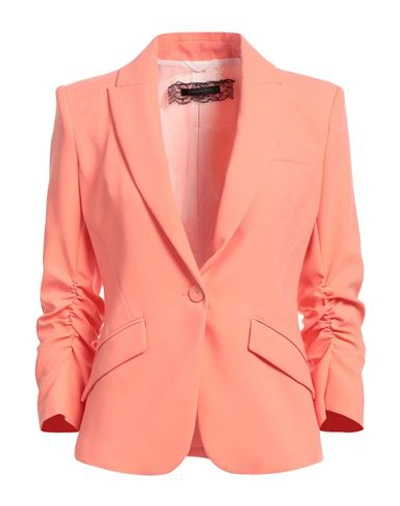 Shop Patrizia Pepe Sera Woman Blazer Salmon Pink Size 8 Polyester, Elastane