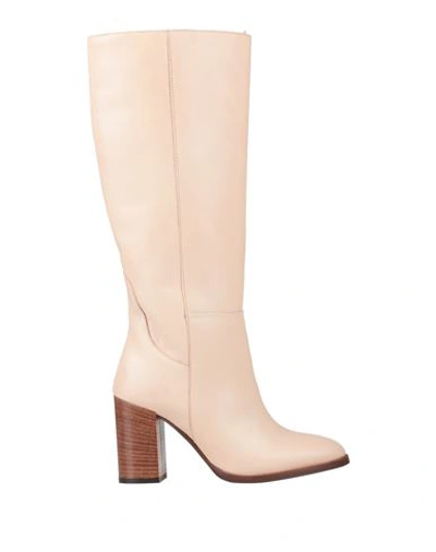 Shop Paola Ferri Woman Boot Beige Size 8 Soft Leather
