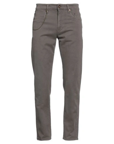 Shop Siviglia Man Pants Lead Size 36 Cotton, Elastane In Grey