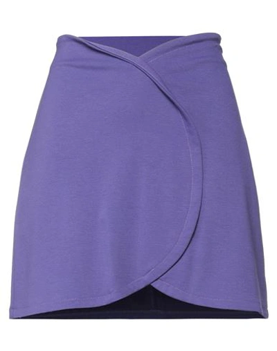 Shop Suoli Woman Mini Skirt Purple Size 4 Viscose, Polyamide, Elastane