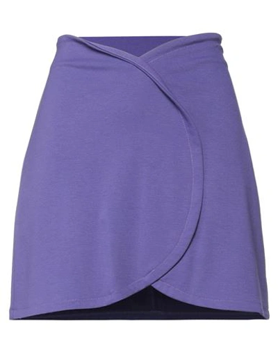 Suoli Woman Mini Skirt Purple Size 6 Viscose, Polyamide, Elastane In Purple