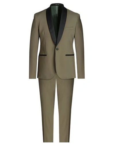 Shop Takeshy Kurosawa Man Suit Military Green Size 48 Cotton, Polyamide, Elastane