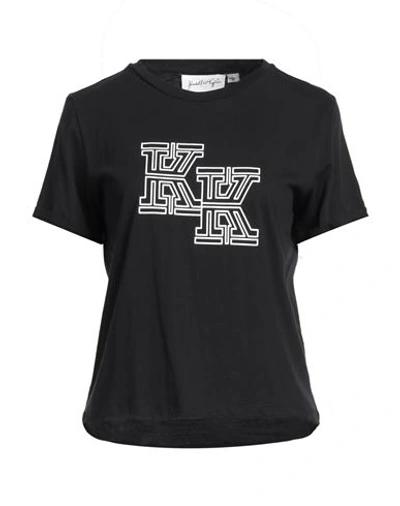Kendall + Kylie Woman T-shirt Black Size Xs Cotton, Elastane In Black