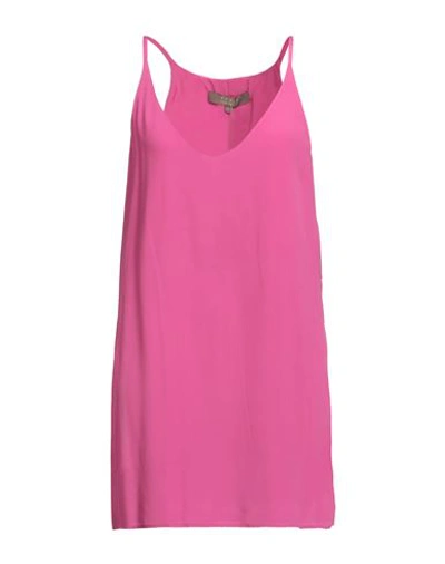 Shop Simona Corsellini Woman Top Fuchsia Size 8 Acetate, Silk In Pink