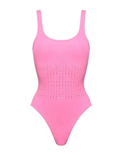 Shop Alaïa Woman One-piece Swimsuit Fuchsia Size 2 Polyester, Elastane In Pink