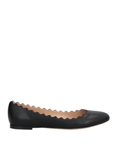 Shop Chloé Woman Ballet Flats Black Size 8 Soft Leather