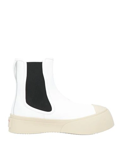 Shop Marni Woman Ankle Boots White Size 8 Soft Leather