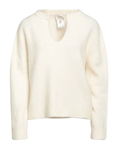 Shop Alysi Woman Sweater Ivory Size M Alpaca Wool, Polyamide, Merino Wool, Elastane In White