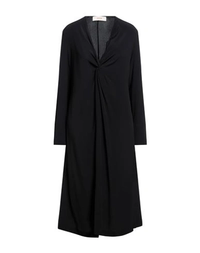 Shop Jucca Woman Midi Dress Black Size 4 Acetate, Silk