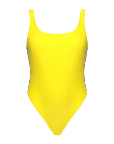 Shop Chiara Ferragni Woman One-piece Swimsuit Yellow Size S Polyamide, Elastane